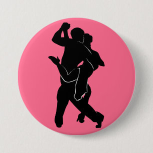 Tango Dancer Couple Pink Button - Uw kleur