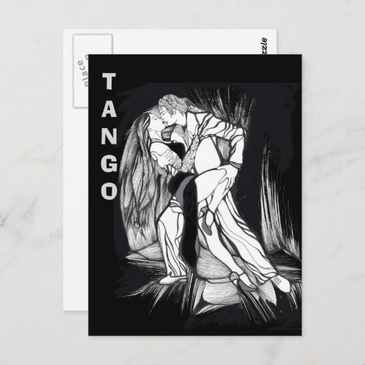 Tango Dancers Briefkaart (Voorkant / Achterkant)
