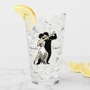 Tango Dancers Glass, in Retrostijl Glas