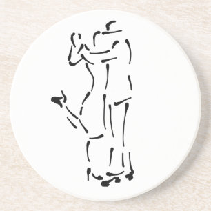 Tango Dancers Inktborstel ontwerp Zandsteen Onderzetter