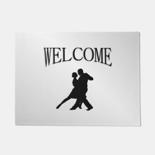 Tango Dancers Silhouette 2 Silver Deurmat (Voorkant)