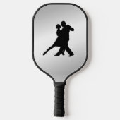 Tango Dancers Silhouette 2 Silver Pickleball Paddle (Achterkant)