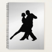 Tango Dancers Silhouette 2 Silver Planner (Voorkant)