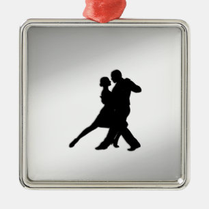 Tango Dancers Silhouette Metalen Ornament