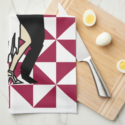 Tango Dancers Theedoek (Quarter Fold)