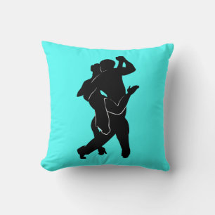 Tango Dancers Turquoise Sierkussen Kies kleur
