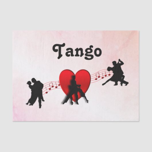 Tango Dances I Heart New Twist Design Tissuepapier (Voorkant)