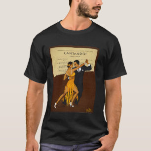 Tango-dans vintage reis kunstwerk van Daniel Trian T-shirt