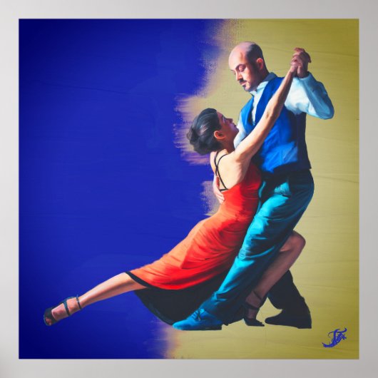 Tango-dansers - handschildering poster (Voorkant)