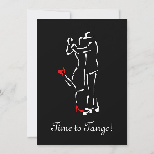Tango-dansers (Rode schoenen) met  tekst Kaart (Voorkant)