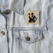 Tango-dansers Vierkante Button 5,1 Cm (In situ)