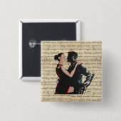 Tango-dansers Vierkante Button 5,1 Cm (Voorkant /achterkant)
