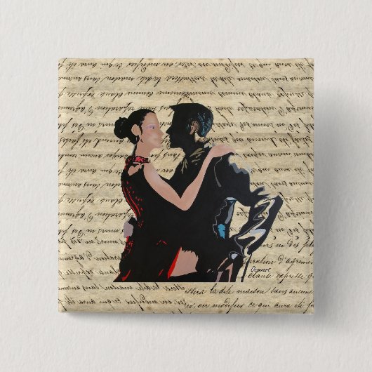 Tango-dansers Vierkante Button 5,1 Cm (Voorkant)
