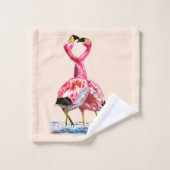 Tango Flamingo 3 Bad Handdoek (Wasdoekje)