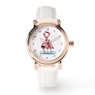 Tango Flamingo's Kijken Roze Flamingo Dansen Horloge