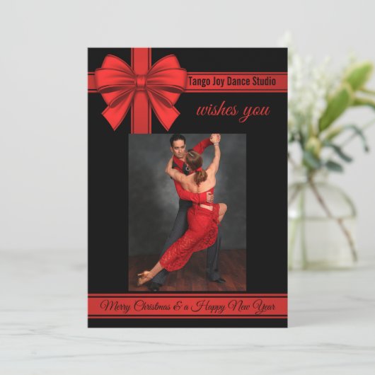 Tango Kerstmis Nieuwjaar Dans Party Uitnodiging (Staand voorkant)