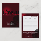 Tango Lesson - Business-, Schedule-, Profile Card Visitekaartje (Voorkant / Achterkant)