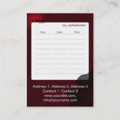 Tango Lesson - Business-, Schedule-, Profile Card Visitekaartje (Achterkant)