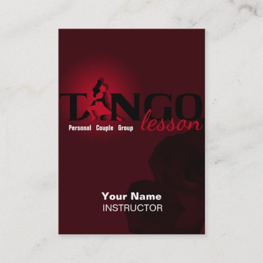 Tango Lesson - Business-, Schedule-, Profile Card Visitekaartje (Voorkant)