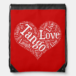 Tango Love Live and Laugh Red Heart Word Art