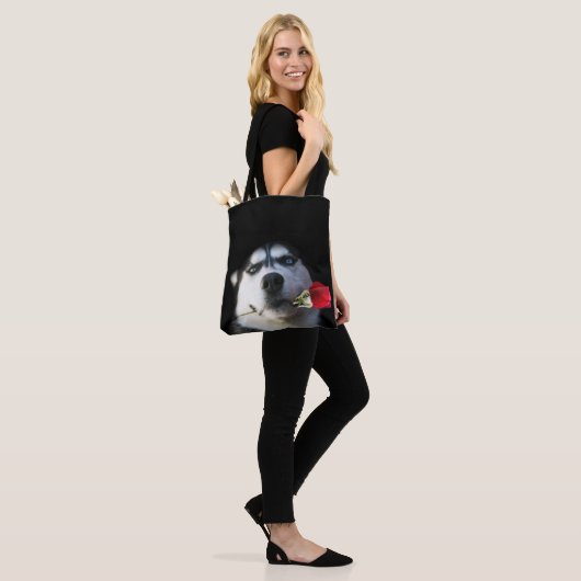 Tango? Mooie Husky en Roos Canvas tas (Op model)