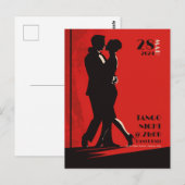 Tango Nachtuitnodiging Briefkaart (Voorkant / Achterkant)