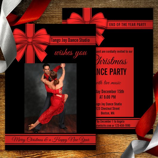 Tango Noël Nouvel An Dance Party Invitation