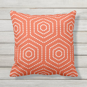 Tango Orange Motif géométrique Coussins extérieurs