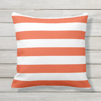 Tango Oranje Nautical Stripes OutdoorKussens Buitenkussen
