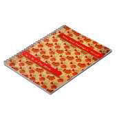 Tango Red Peonies op gouden zijde (gepersonaliseer Notitieboek (Linkerzijde)