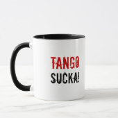 Tango Sucka ! tasse de guerre avec trous de balles (Gauche)