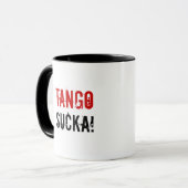Tango Sucka ! tasse de guerre avec trous de balles (Devant gauche)