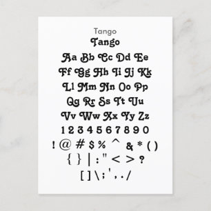Tango - Zazzle-lettertypemonster Briefkaart