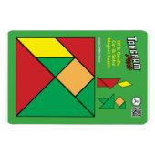 Tangram Christmas Elf Magnet - Elfe avec bougie (Horizontal)