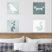 Tangram dieren kwekerij muur kunst set (Slaapkamer)