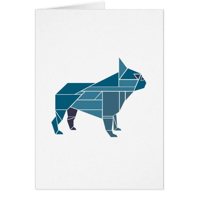 Tangram Frenchie, blauw (Voorkant)