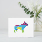 Tangram Frenchie, meerkleurig Briefkaart (Staand voorkant)