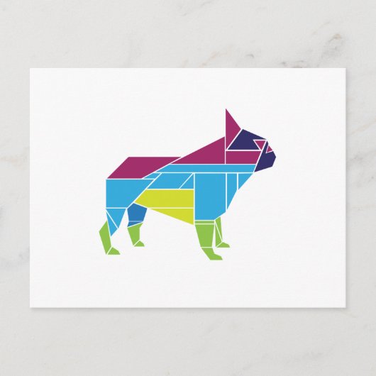 Tangram Frenchie, meerkleurig Briefkaart (Voorkant)