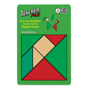 Tangram Kerst Elf Magneet - Onder de Mistletoe