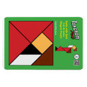 Tangram Kerstmagneten - Kerstman & zak van speelgo Magneet (Horizontaal)