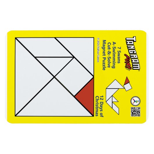 Tangram magneet puzzel - 7 zwanen A-zwemmen (Horizontaal)