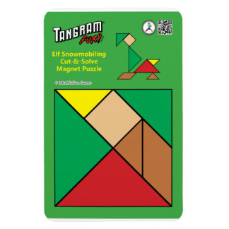 Tangram Quirky Elf Magnet - Motoneige