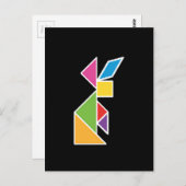 tangramrabbit coelho briefkaart (Voorkant / Achterkant)