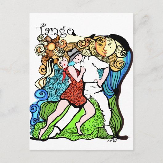Tangueritos en de Sun Tango Briefkaart (Voorkant)