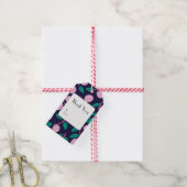 Tangy Tendrils Pink Navy Cadeaulabel (Met Touw)