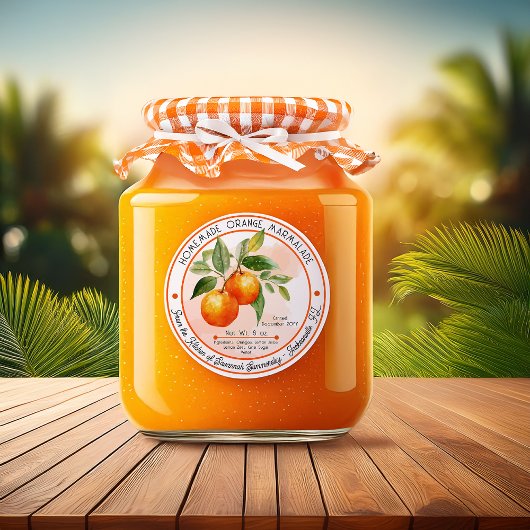 Tangy zelfgemaakte Oranje marmelade inblikken Ronde Sticker