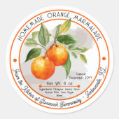 Tangy zelfgemaakte Oranje marmelade inblikken Ronde Sticker (Voorkant)