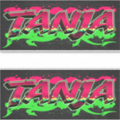 Tanja Prénom Nom Graffiti Autocollants (Devant)