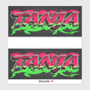 Tanja Prénom Nom Graffiti Autocollants