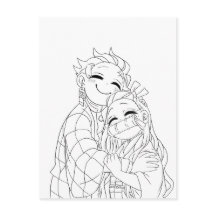 Tanjiro en Nezuko omhelzen